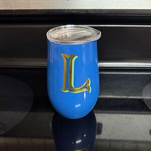 Opalhouse Blue Tumbler with Gold Accent Initial L
